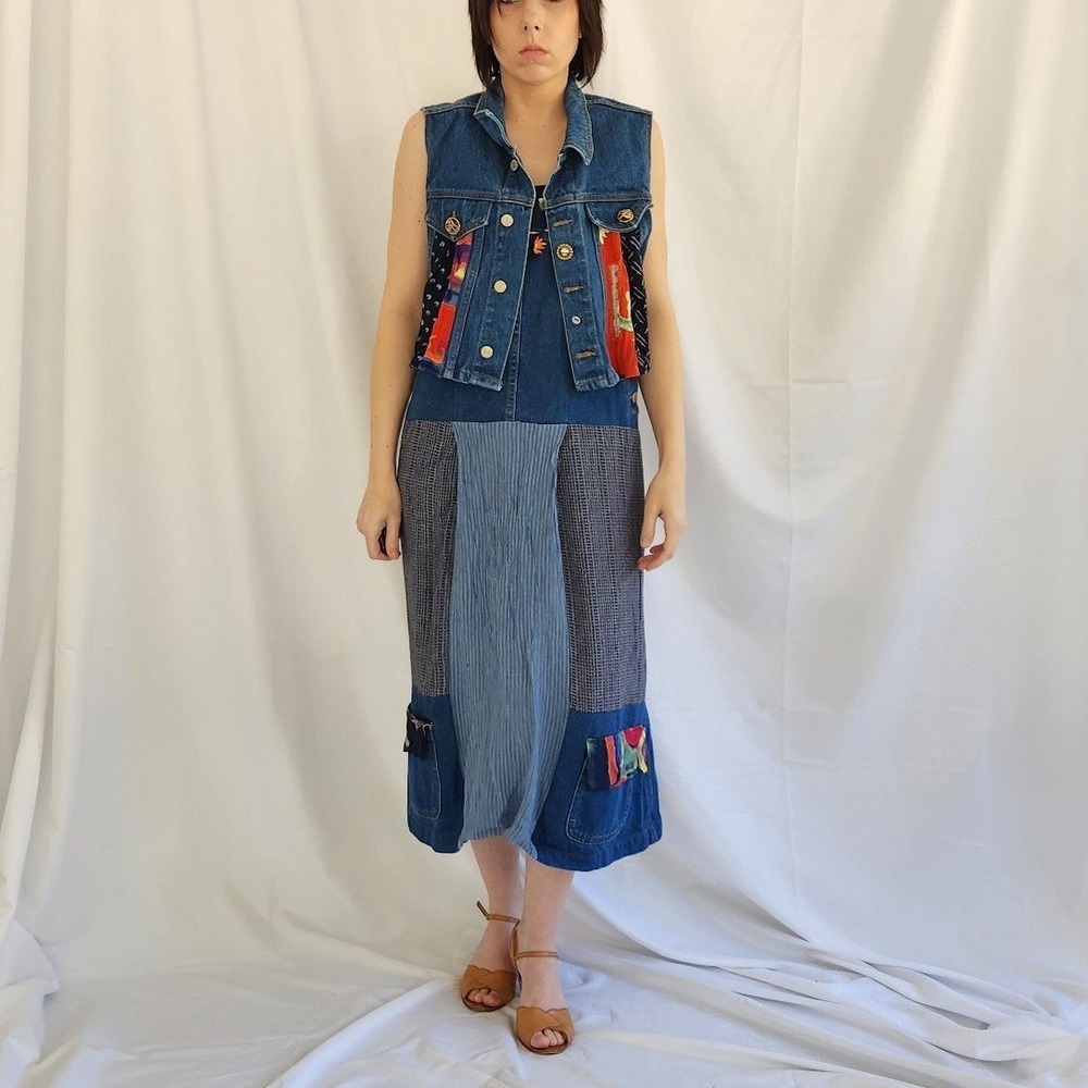 90s/Y2K Denim Jumper and Vest Set‎